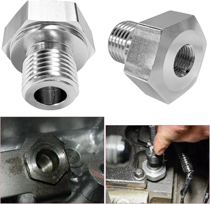 MUQIDA LS Swap Oil Pressure Sensor Adapter, M16-1.5 to 1/8 NPT Thread Pipe Fitting Adapter with Washer, Aluminum Oil Pressure Gauge Fittings for LS Series Engines LS1 LSX LS3 - Image 5